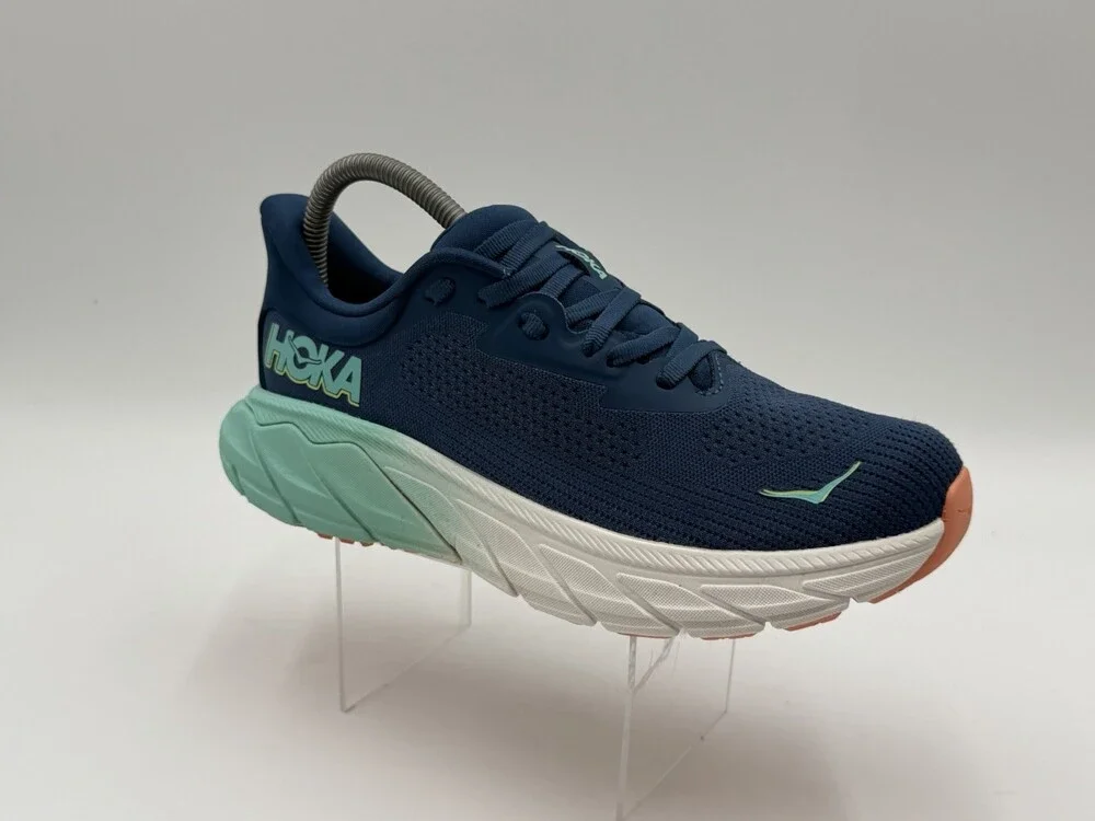 Hoka Arahi 7 Women's Size 7.5B Navy Blue White Athletic Running Shoes (1147851)